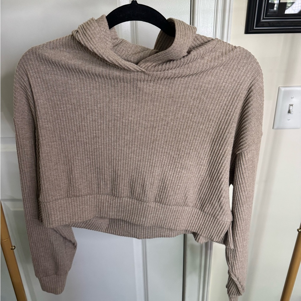 ALO YOGA Ribbed Cropped Hoodie